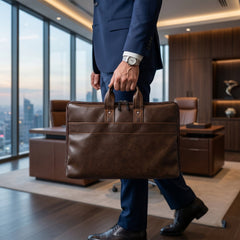 Leather Laptop Bag Stylish Durable Office Briefcase