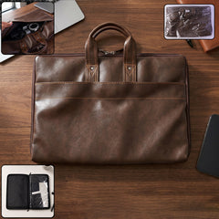 Leather Laptop Bag Stylish Durable Office Briefcase