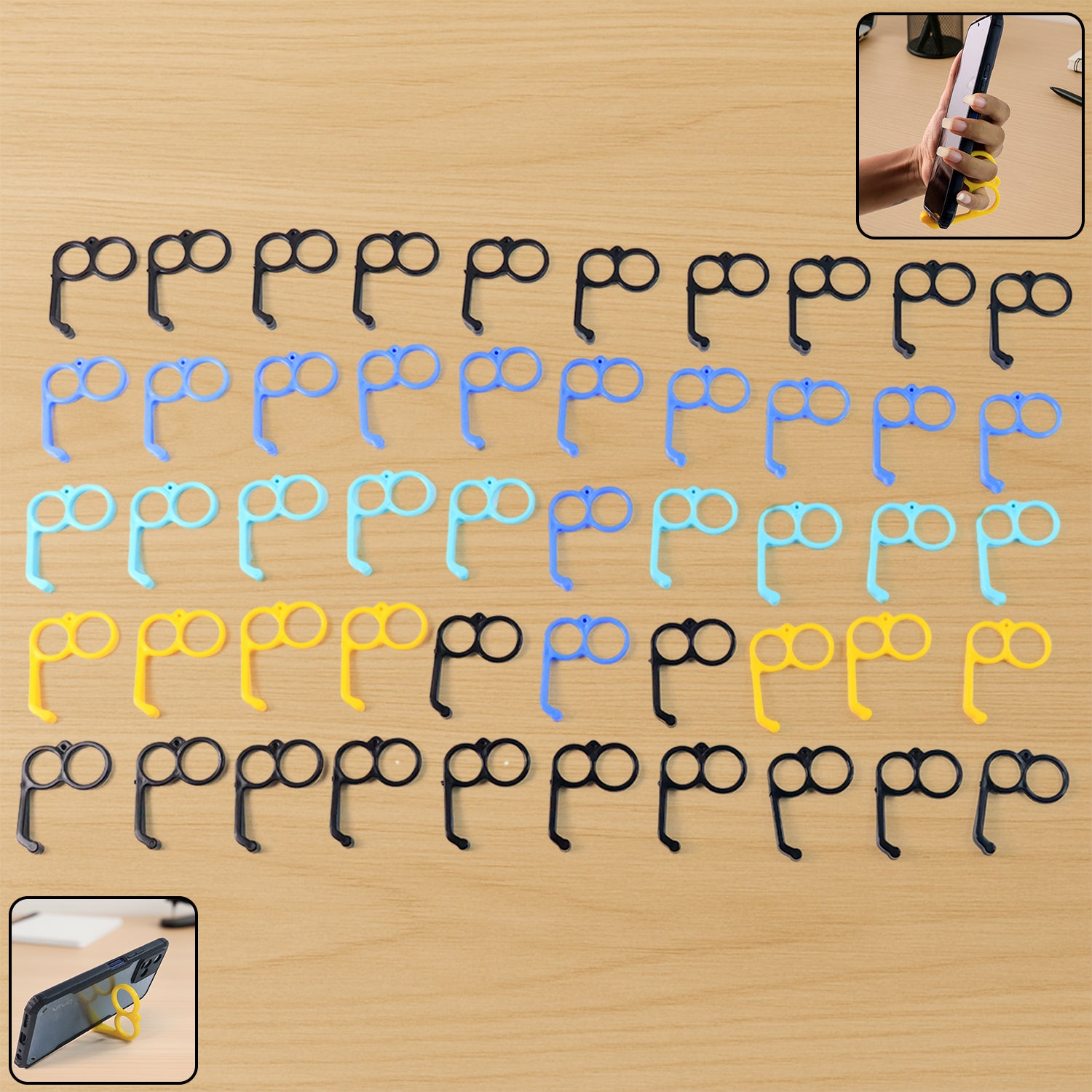 Plastic Hand Mobile Stand (Mix Color 50 Pc)