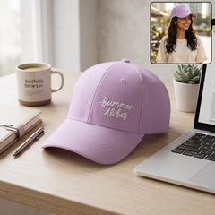 Stylish Summer Vibes Embroidered Baseball Cap For Men And Women (1 Pc)