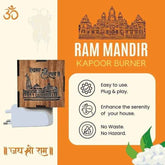Ram Mandir Electric Kapoor Dani - Divine Wooden Camphor Burner for Home Blessings - Shop Friq
