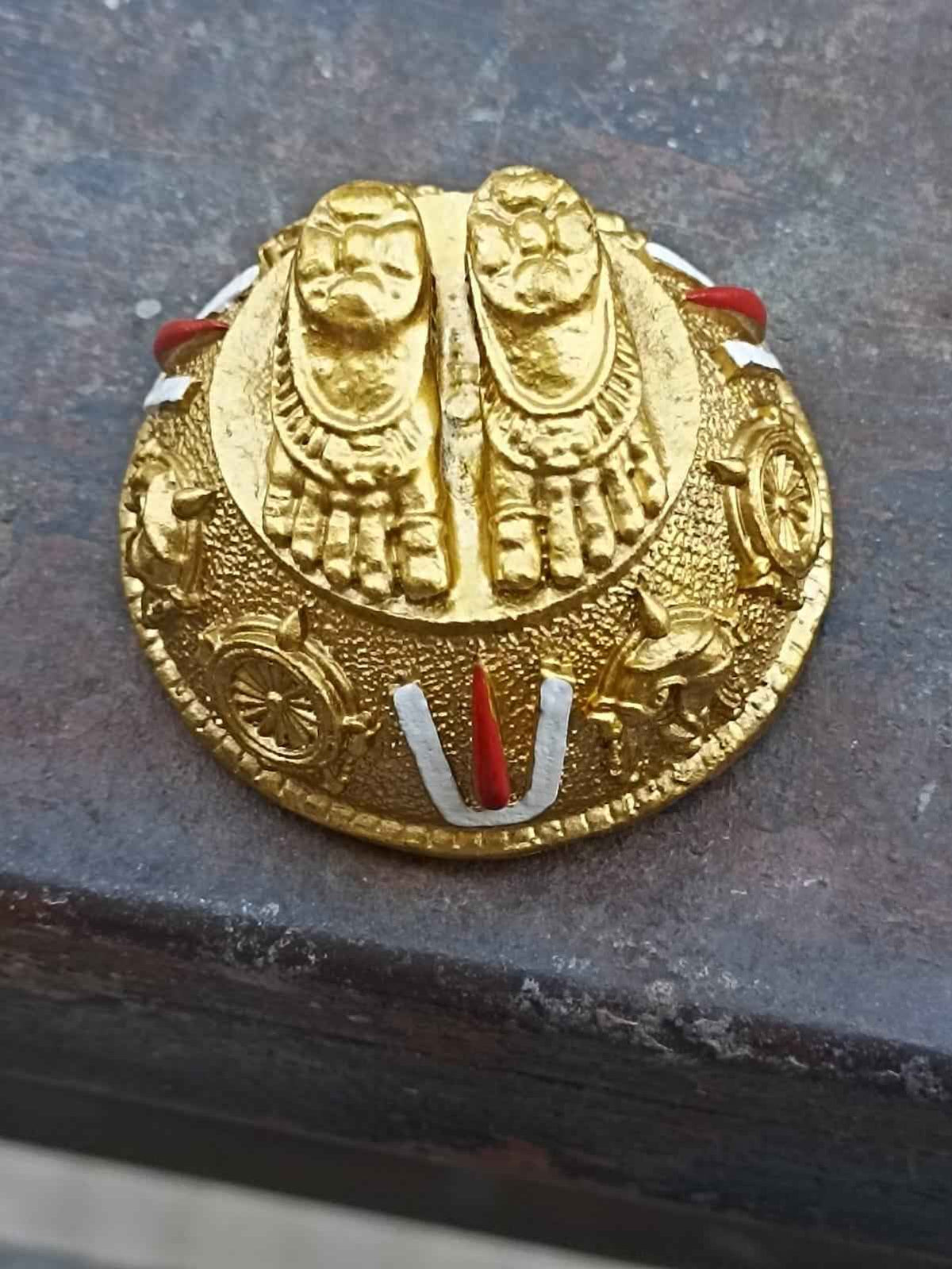 Divine Blessings of Lord Balaji: Authentic Balaji Charan with Shanku Chakra Namam - Shop Friq