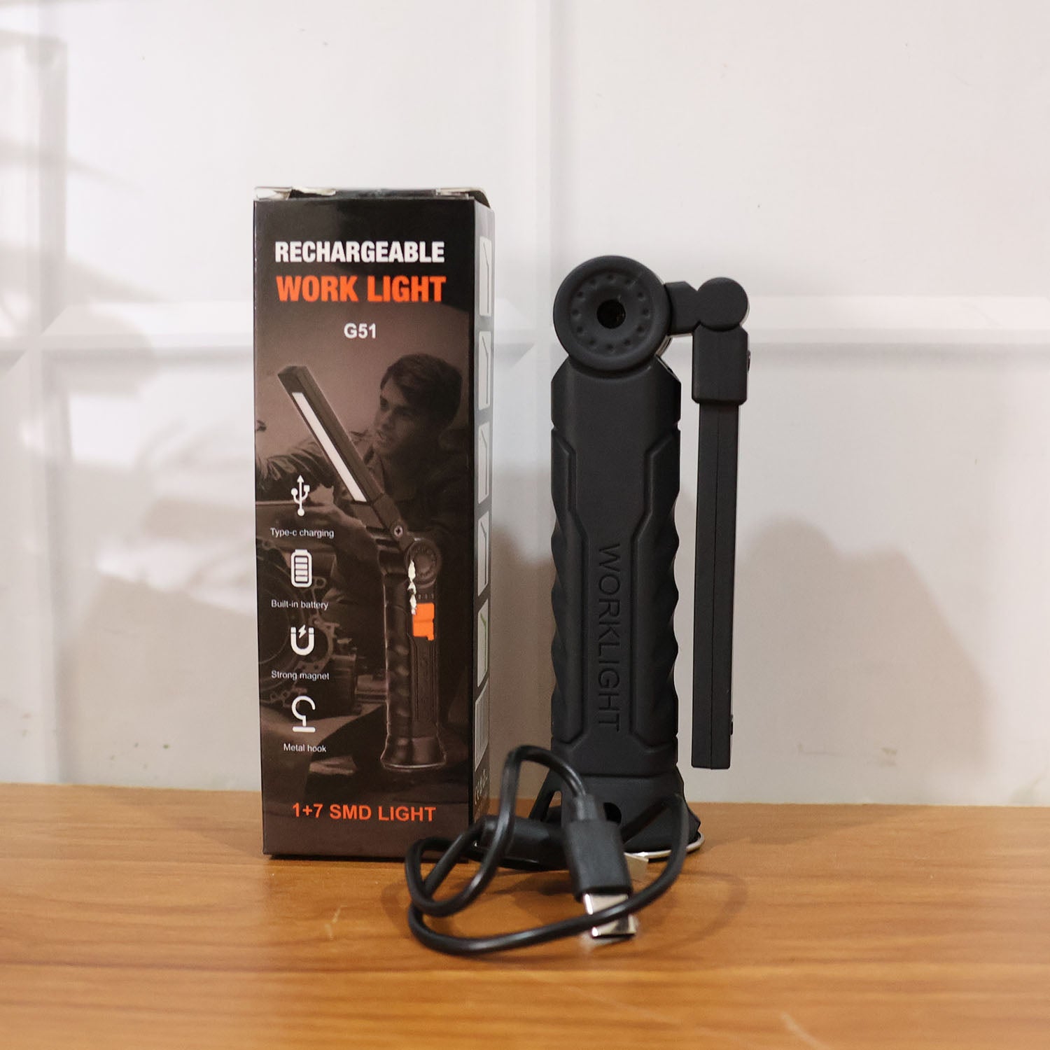 Compact Rechargeable Small Led Work Light With Adjustable Arm And Magnetic Base - Shop Friq
