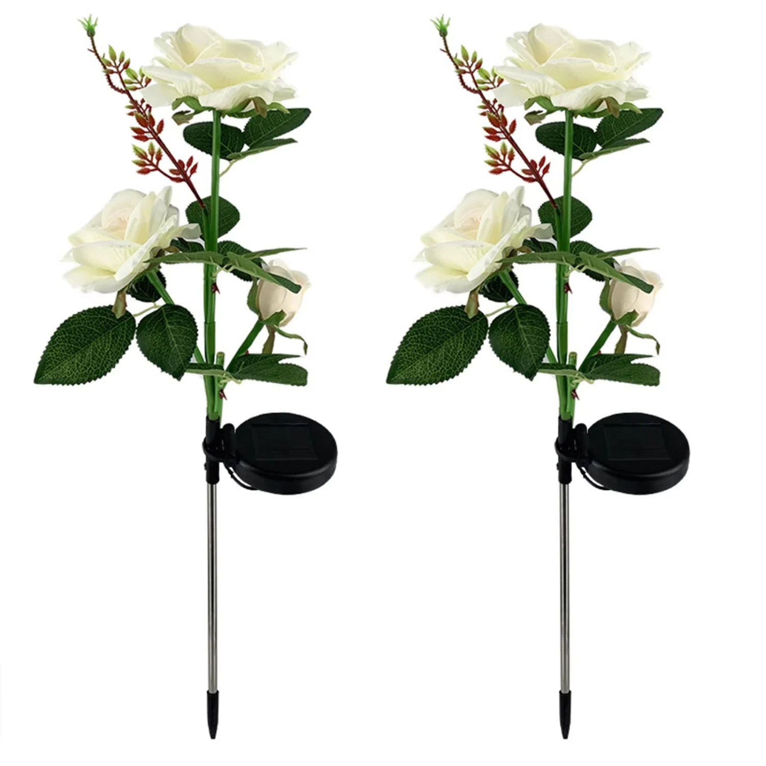 Solar Powered Decorative Garden Flower Lights Set Of 2