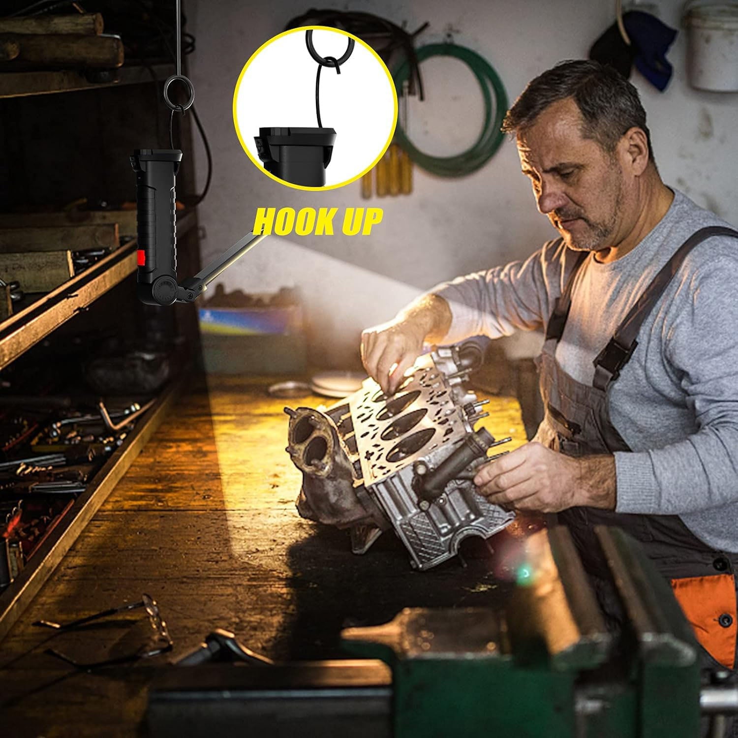 Compact Rechargeable Small Led Work Light With Adjustable Arm And Magnetic Base - Shop Friq
