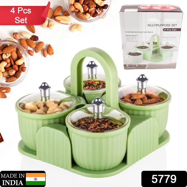 Multipurpose Airtight Dry Fruit & Snacks Storage Jar Set (4 Pc)