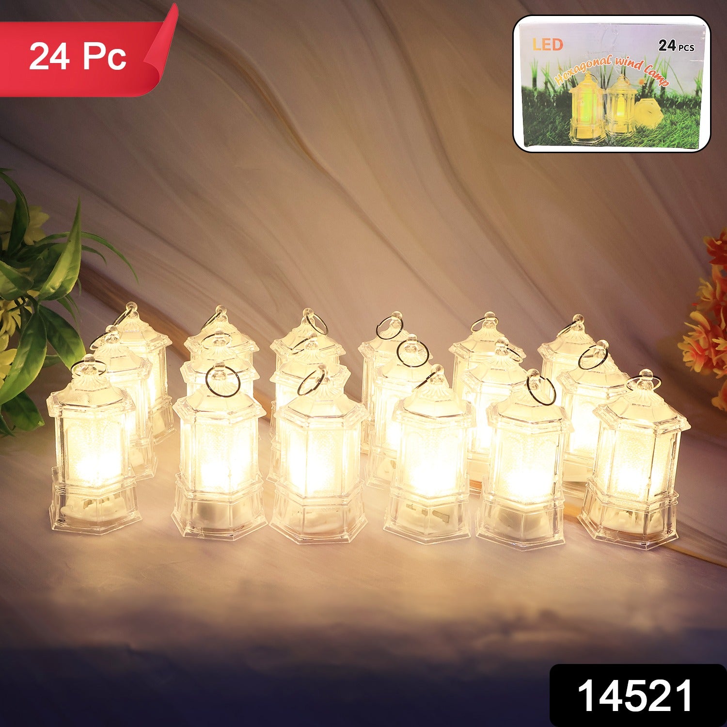 Set Of 24 Led Decorative Lantern Lights  Candle