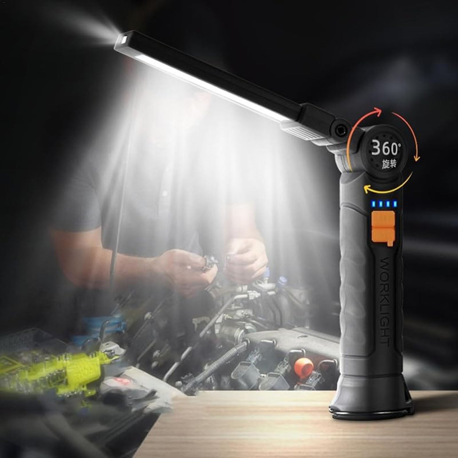 Compact Rechargeable Small Led Work Light With Adjustable Arm And Magnetic Base - Shop Friq